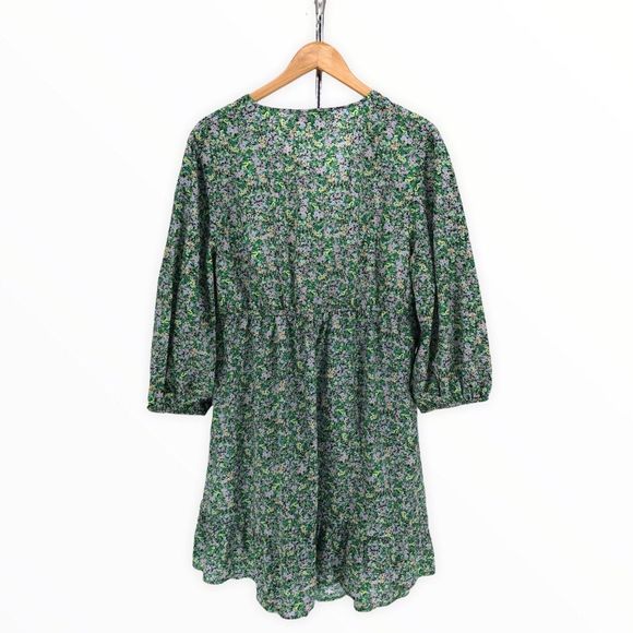 New Look Maternity Blue Floral Ruffle Trim Faux Wrap Mini Dress NWT - Picture 8 of 11